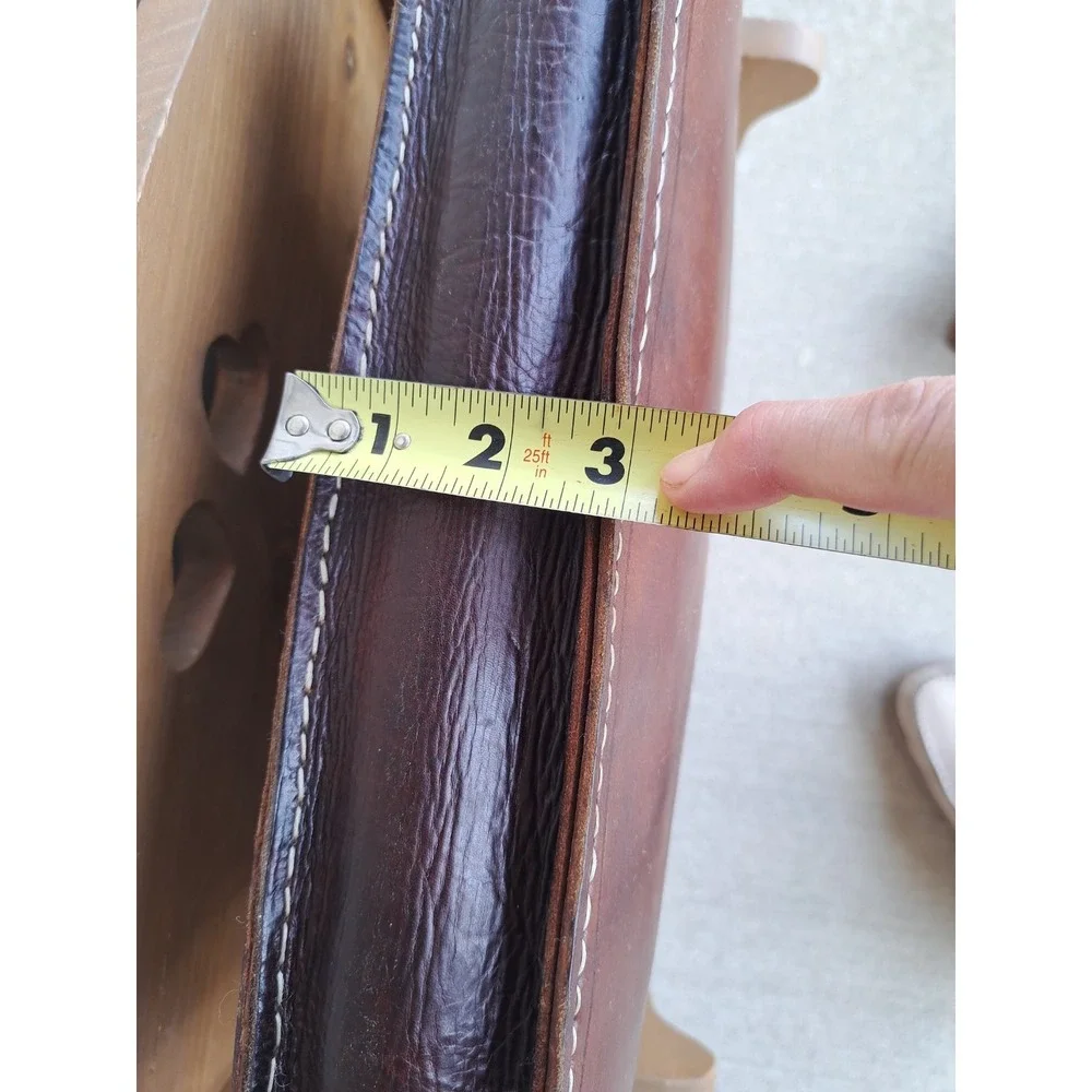 Large‎ Satchel Handcrafted Genuine Leather Bag Briefcase Dark Brown